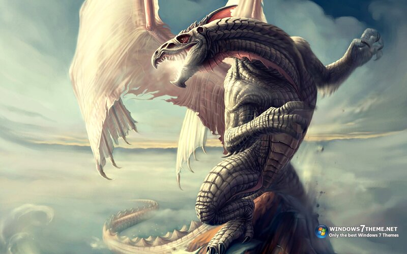 Dragon in Flight — Gray, Dramatic