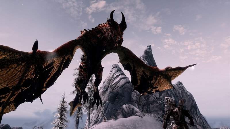 Dragon in Flight — Gray, Dramatic, Winter