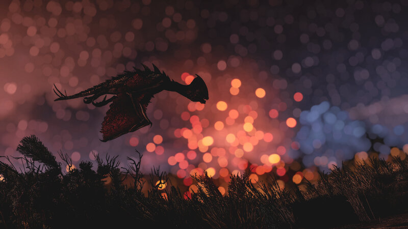 Dragon in Flight — Red