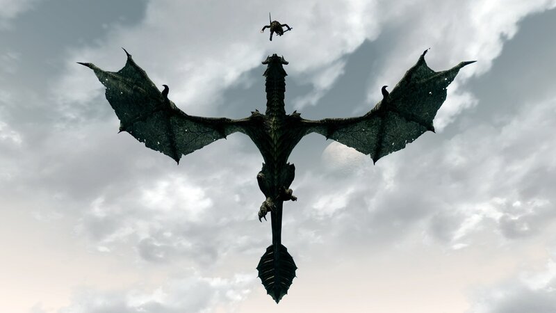 dragon in flight with rider
