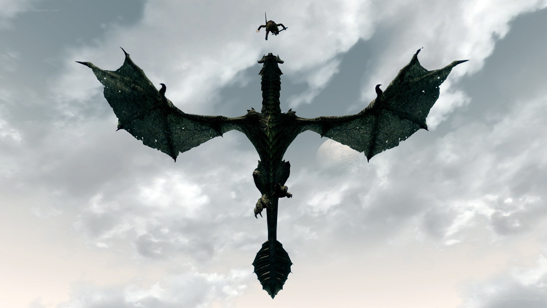 dragon in flight with rider