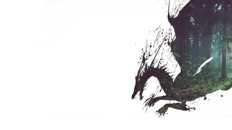 Dragon in Forest — White