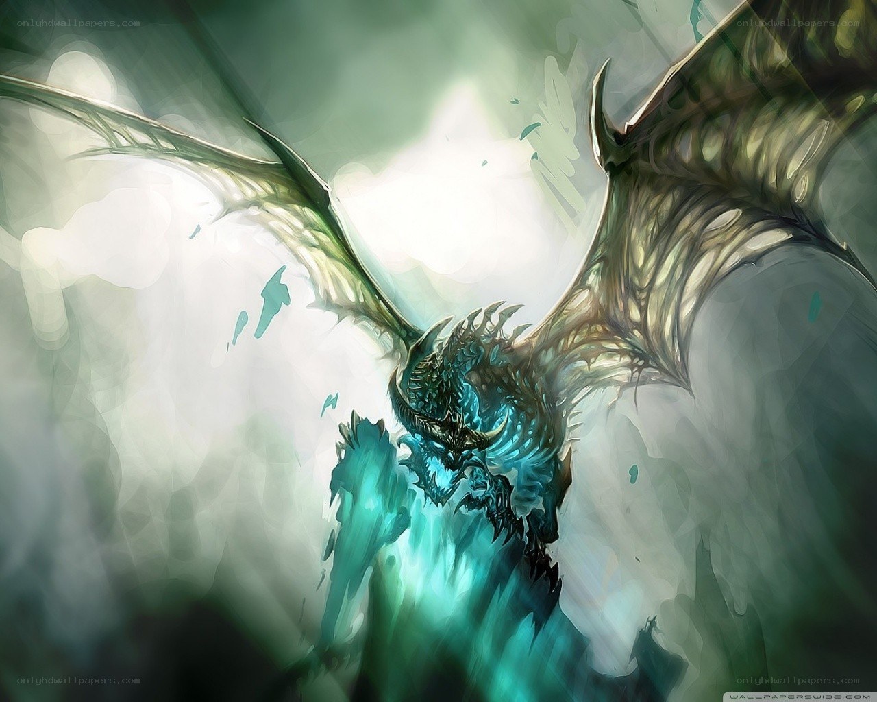 dragon in glowing mist
