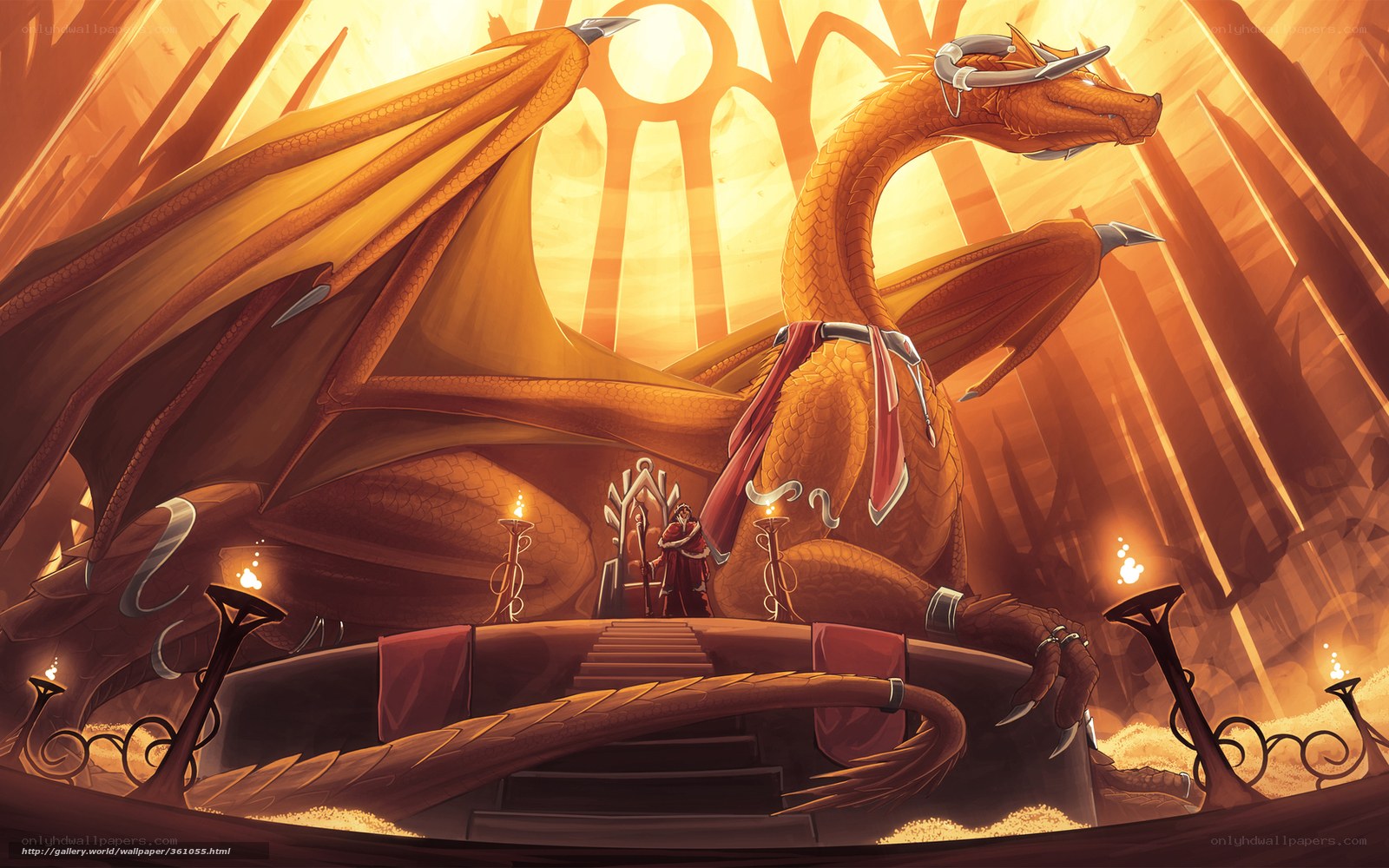 dragon in golden hall
