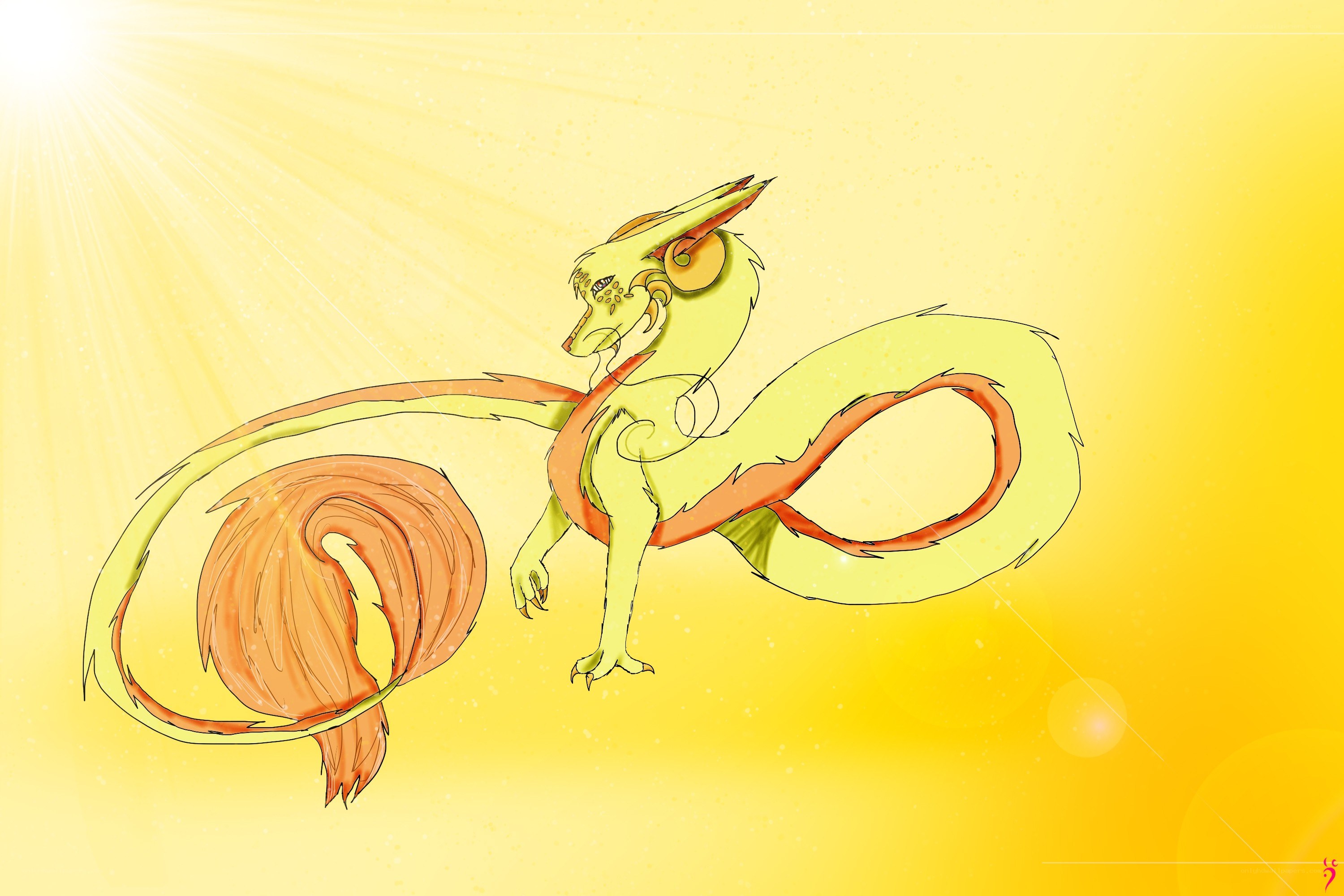 dragon in golden light