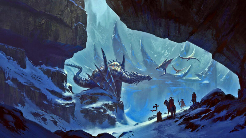 Dragon in Icy Cave — Blue