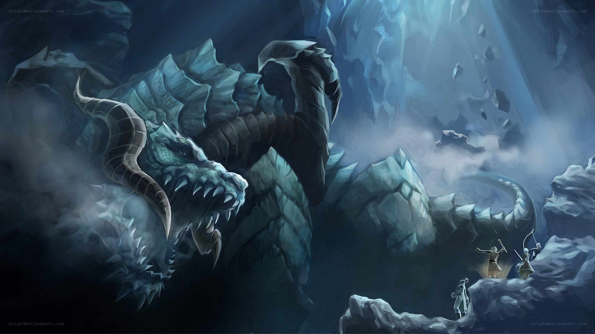 dragon in icy cave