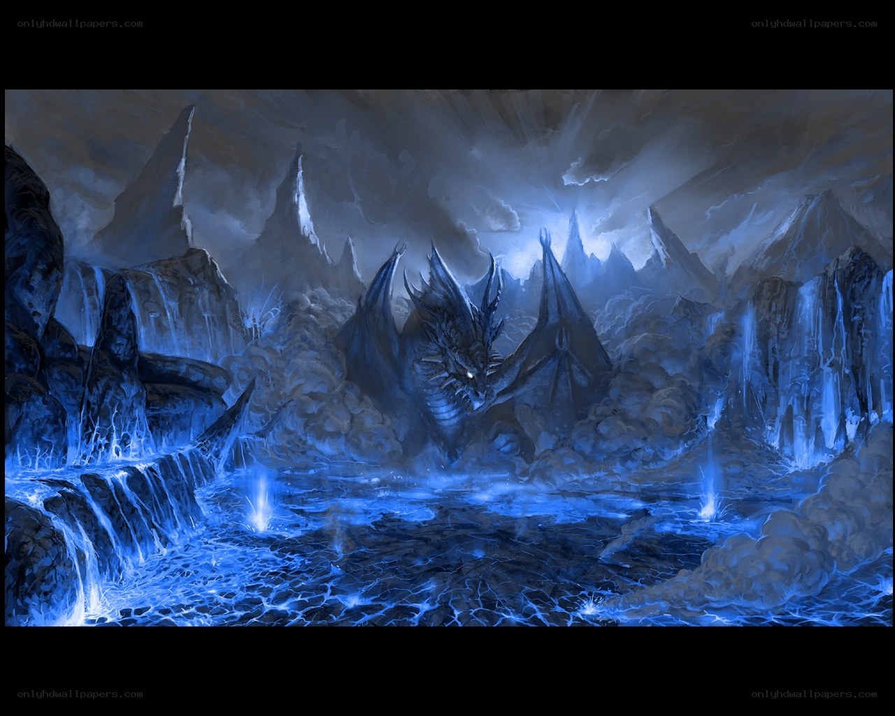 dragon in icy cavern