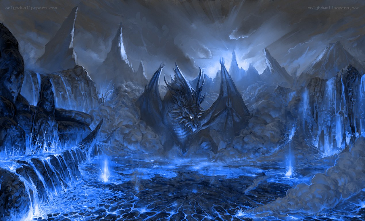 dragon in icy cavern