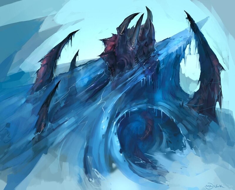 dragon in icy storm