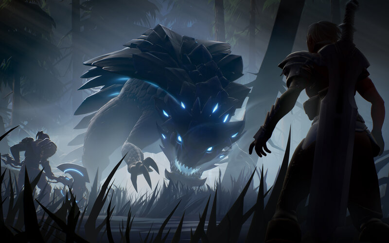 Dragon in Jungle — Blue, Dramatic