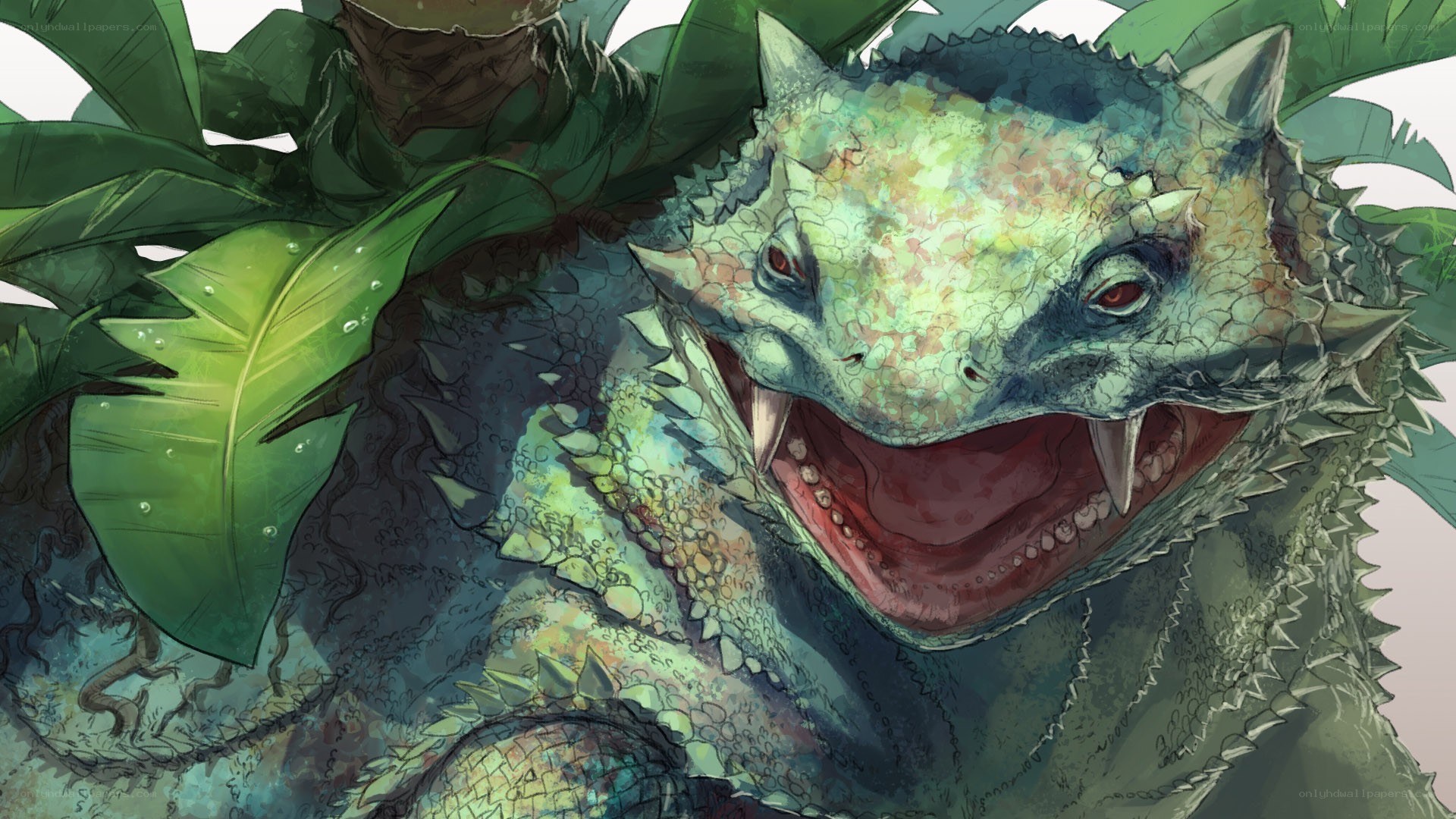 dragon in jungle foliage