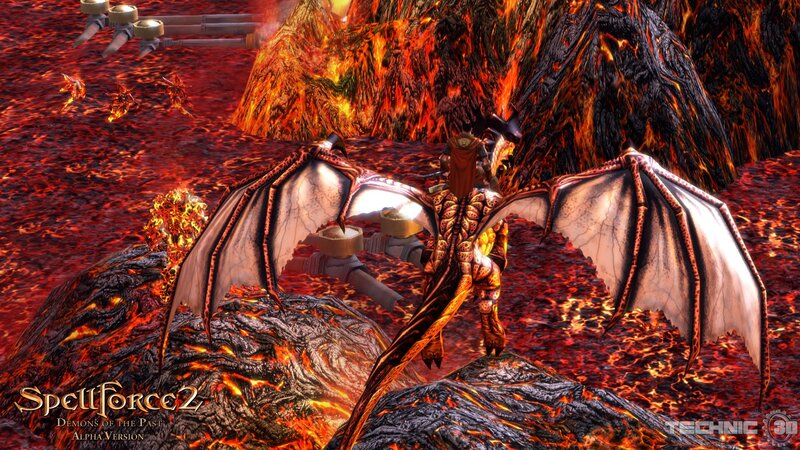 Dragon in Lava Field — Red
