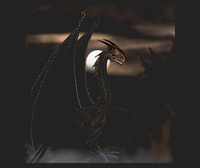 dragon in moonlight