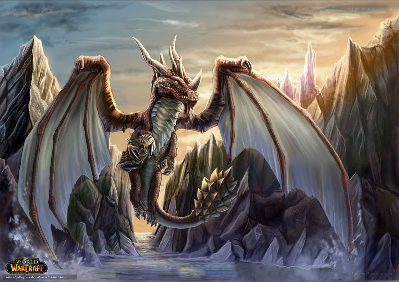 Dragon in mountain landscape