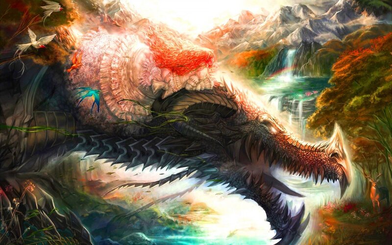 Dragon in Mountain Valley