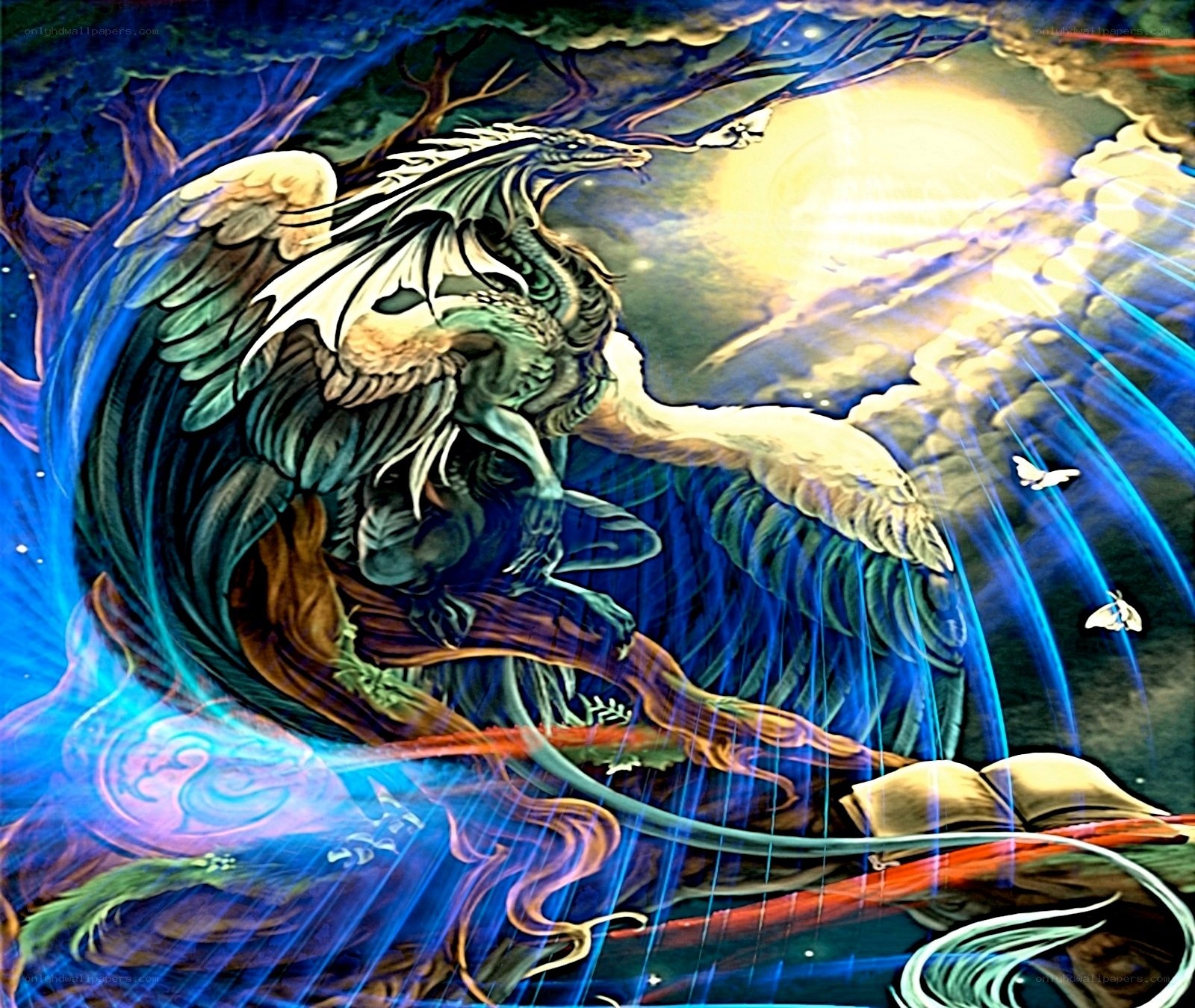 dragon in mystical forest