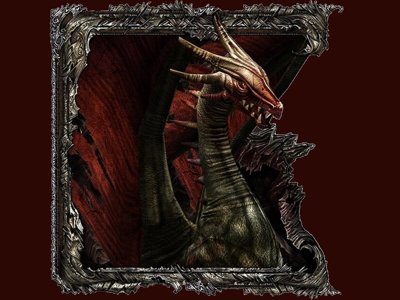 dragon in ornate frame
