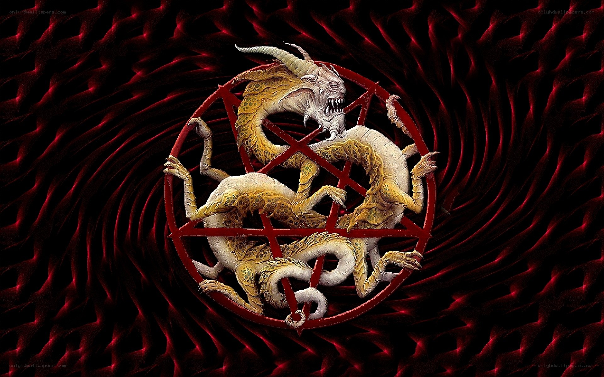 dragon in pentagram symbol