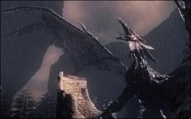 Dragon in Rainstorm — Black