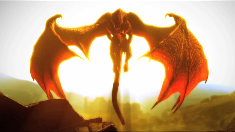 Dragon in Silhouette — Orange