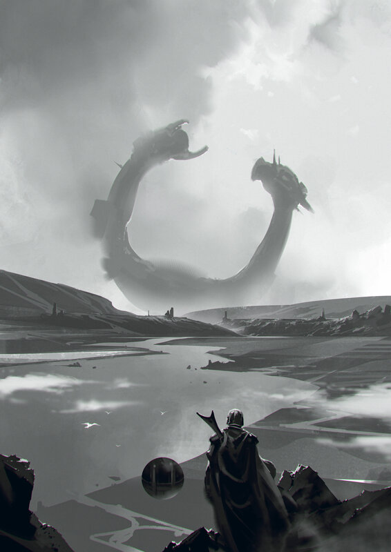 Dragon in Sky — Gray