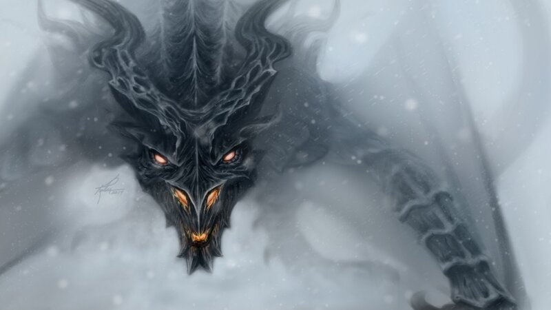 Dragon in Snowstorm — Black