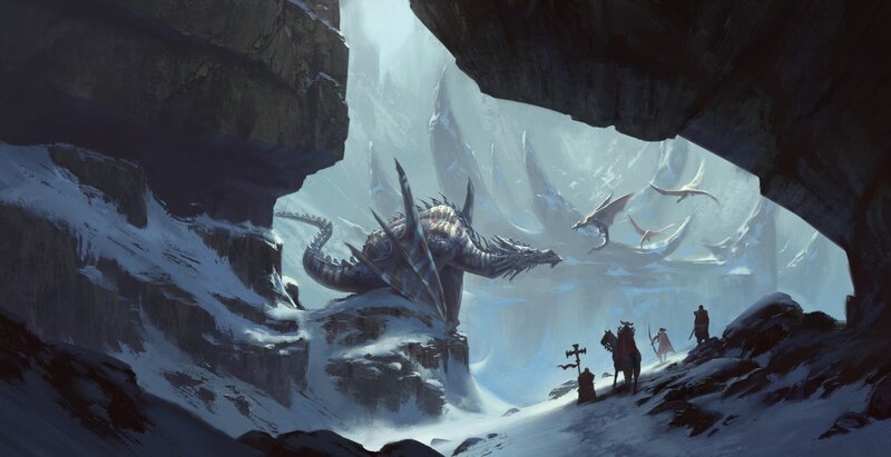 Dragon in Snowy Cave