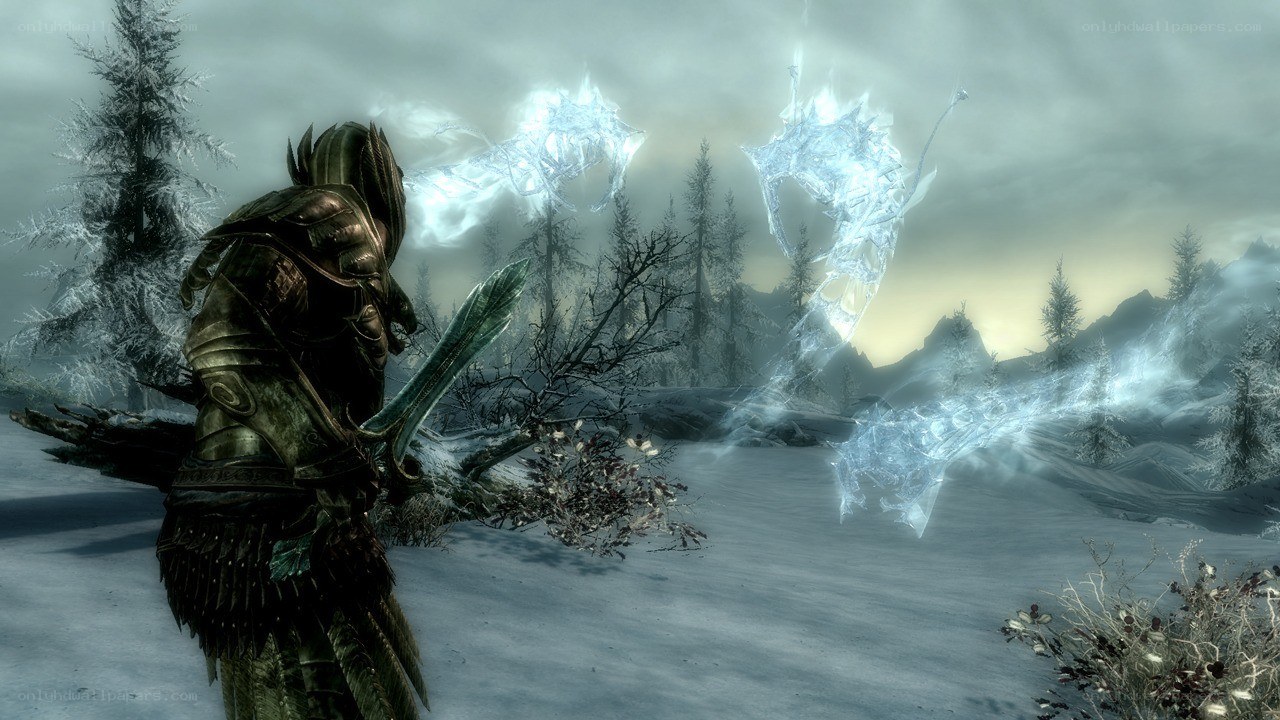 dragon in snowy landscape