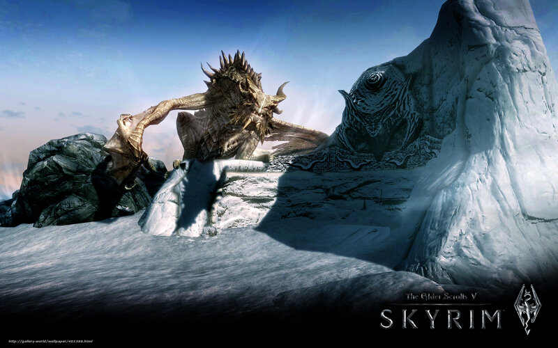 Dragon in snowy landscape