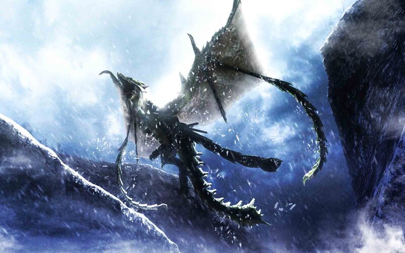 Dragon in Snowy Mountains — Blue