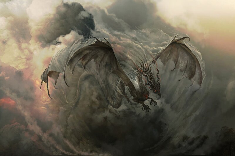 Dragon in Storm Clouds