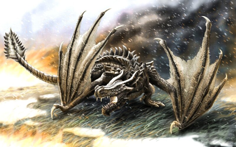 Dragon in Storm — Gray