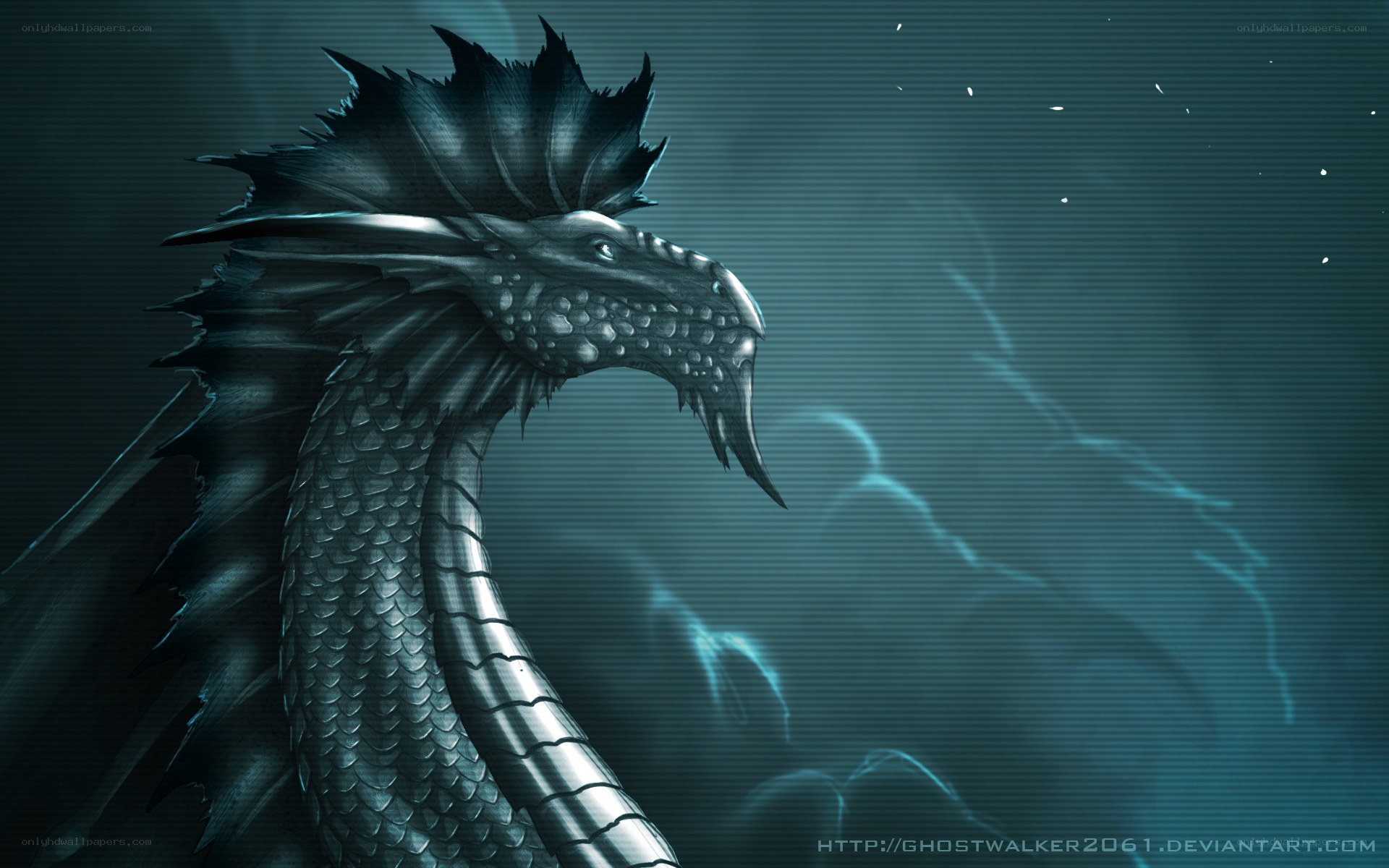 dragon in stormy sky