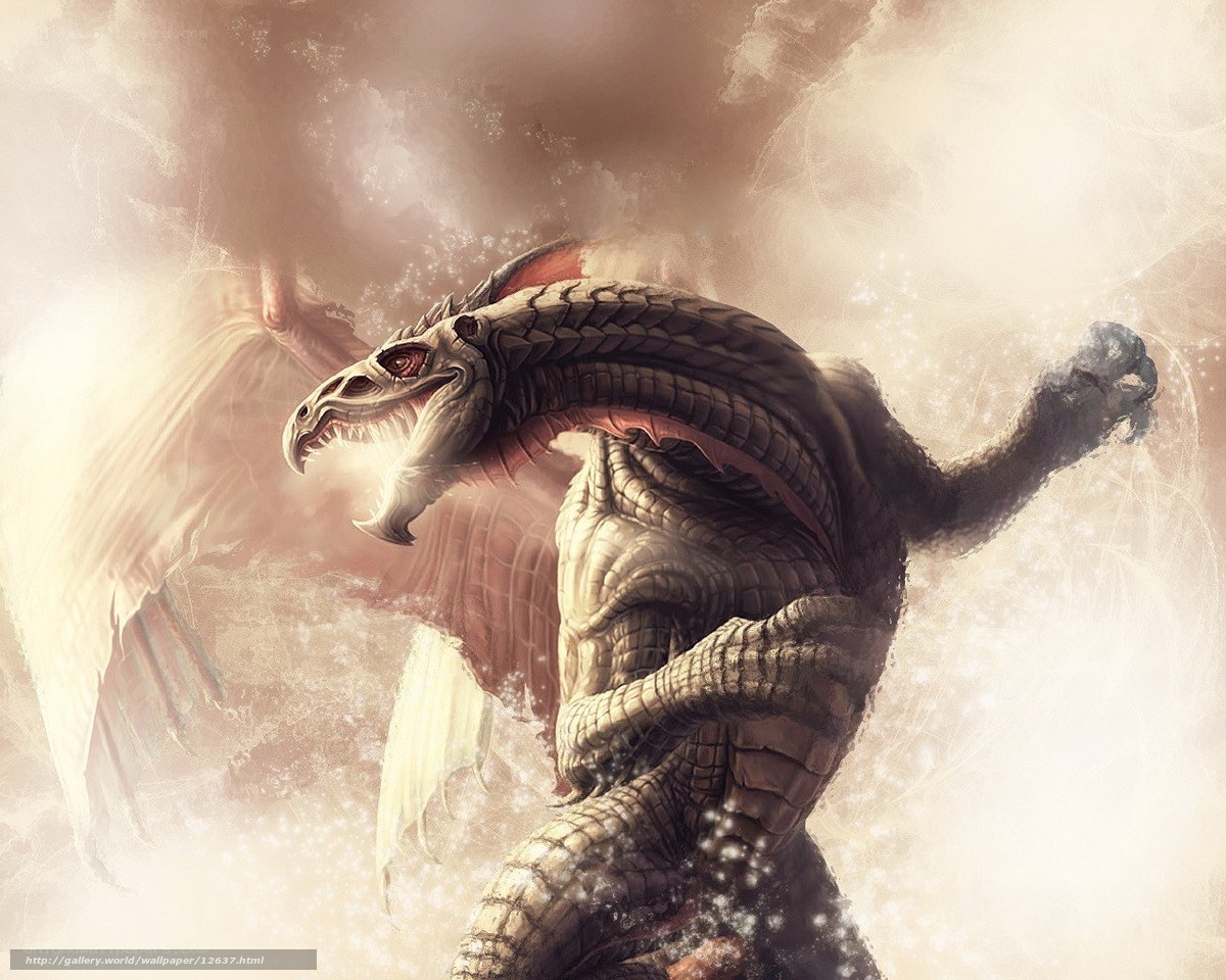 dragon in stormy sky