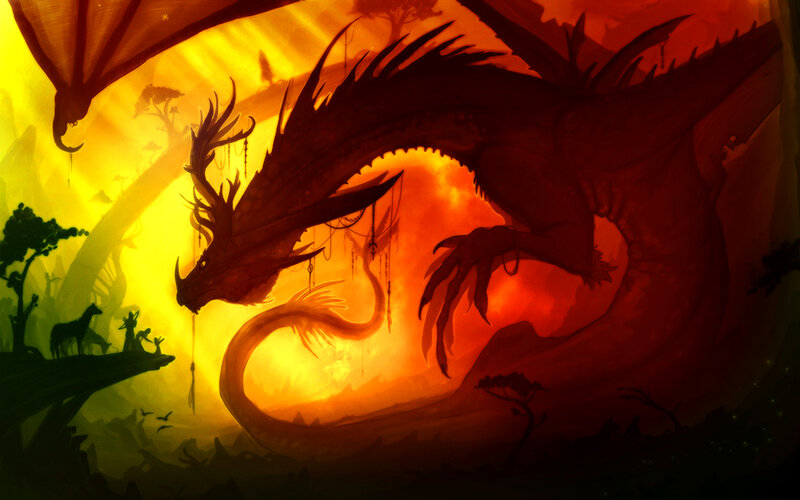 Dragon in Sunset