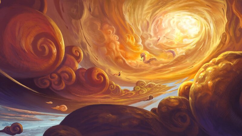 Dragon in Swirling Clouds