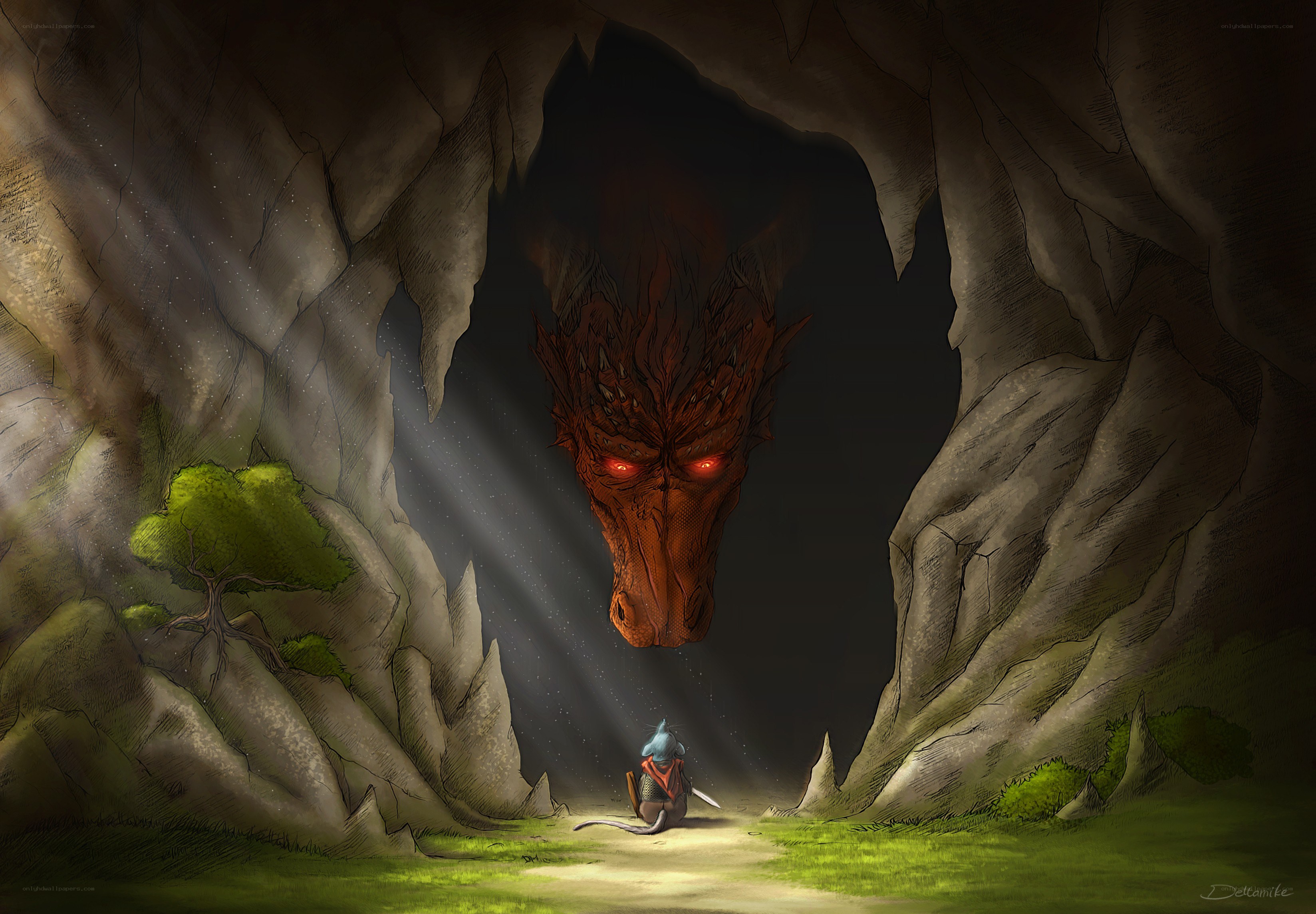 dragon in the cave