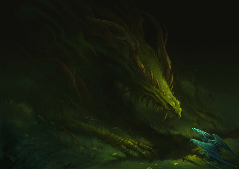 Dragon in the dark forest