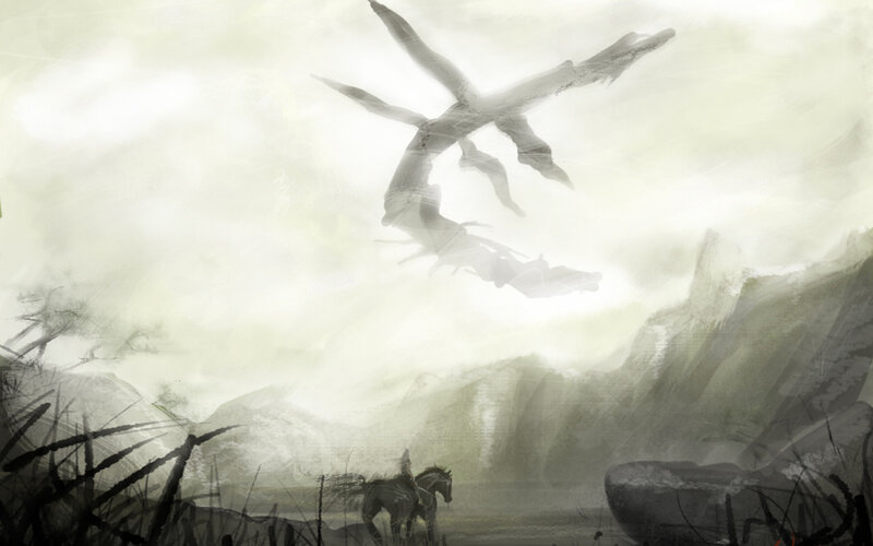 Dragon in the misty sky