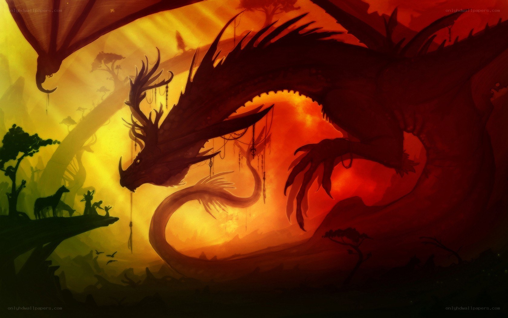 Dragon in the sunset