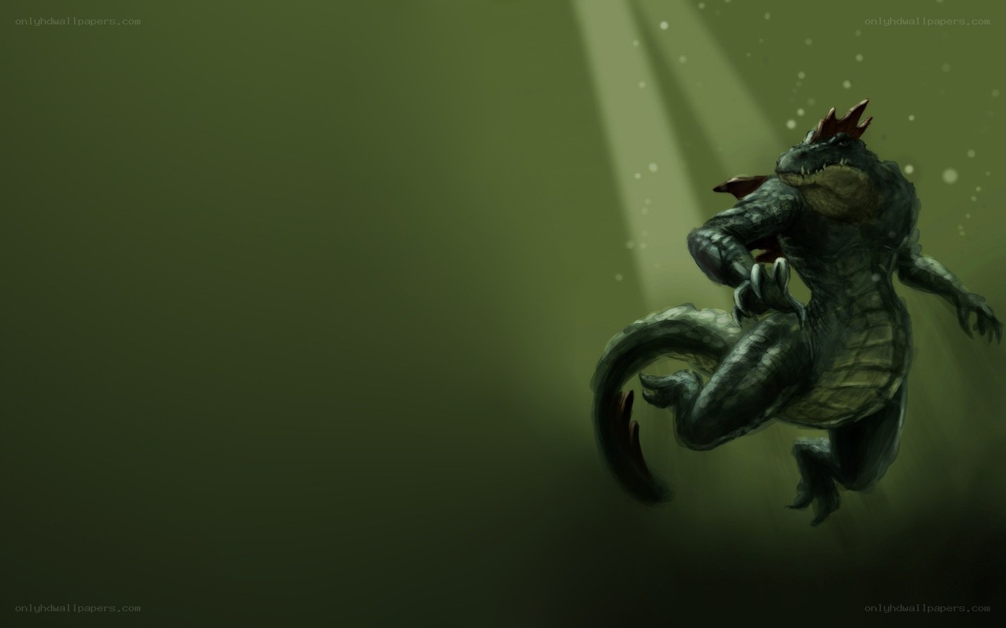 dragon in underwater light