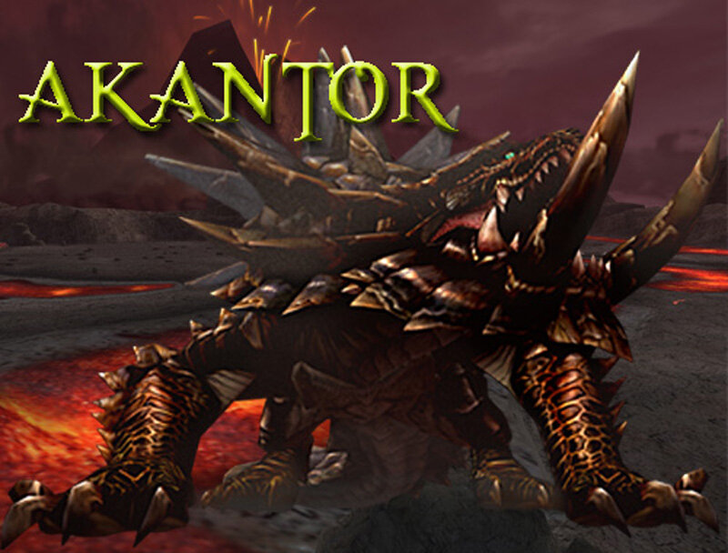 Dragon in Volcanic Landscape — Red