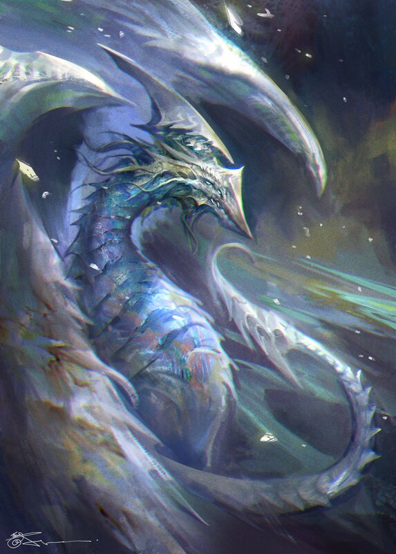 Dragon in Water — Blue