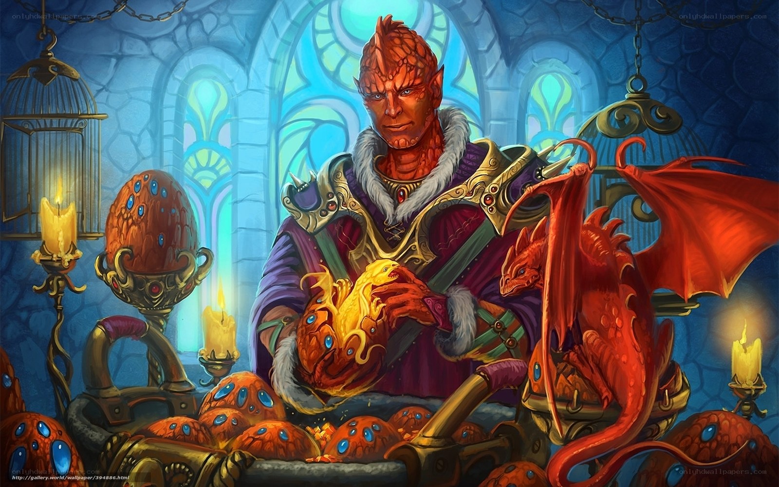 dragon keeper in a stone chamber