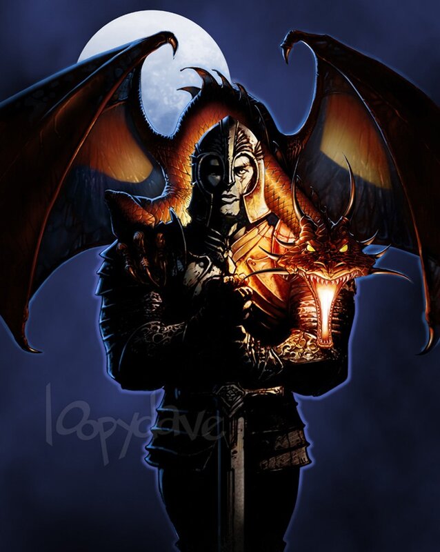 dragon knight under moonlight