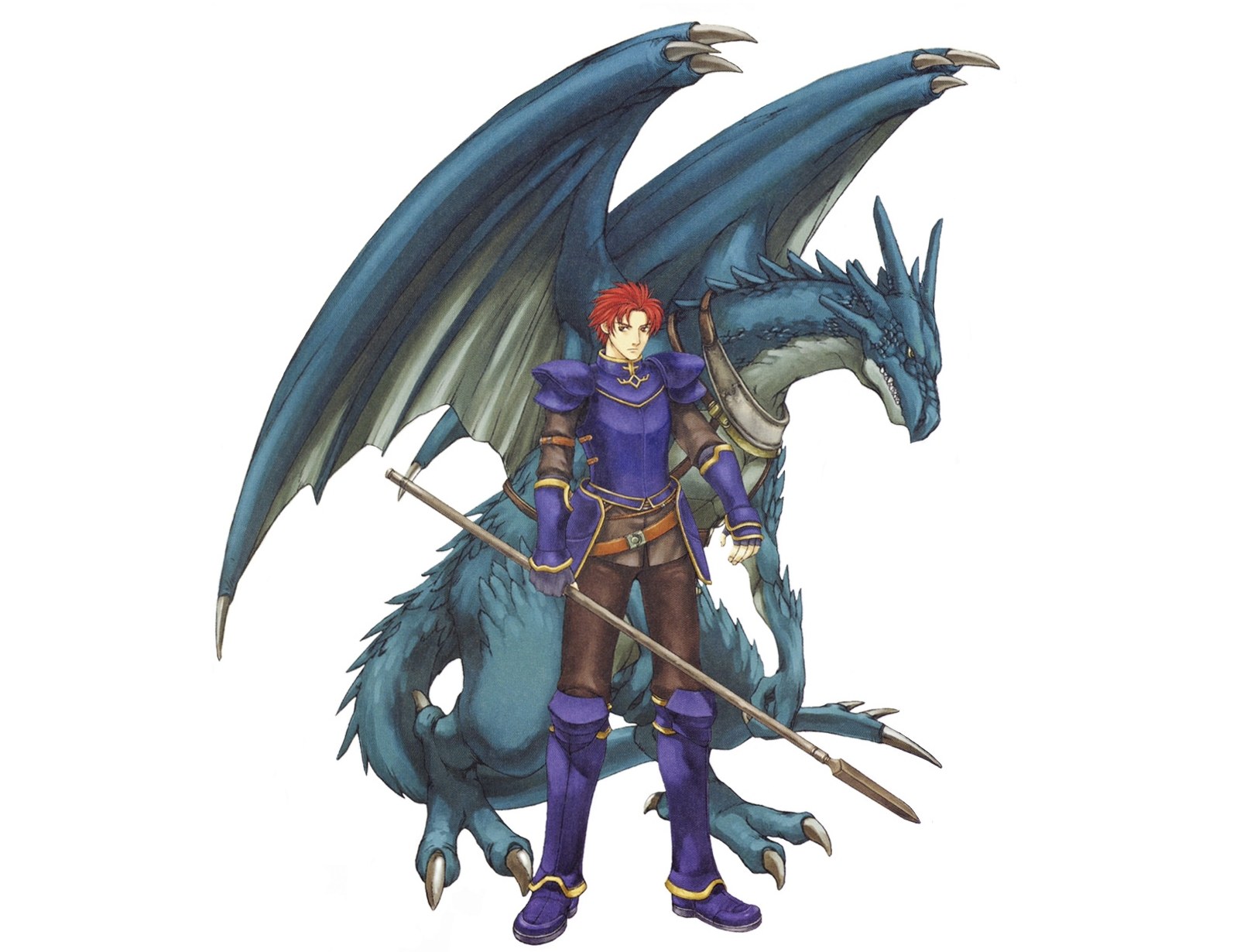 dragon knight with blue dragon