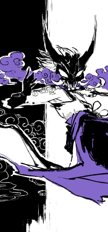 Dragon-like Creature — Black, Dramatic, Manga