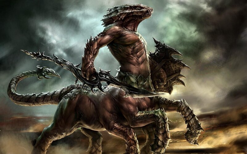 Dragon-like Creature — Brown, Dramatic, Digital Art