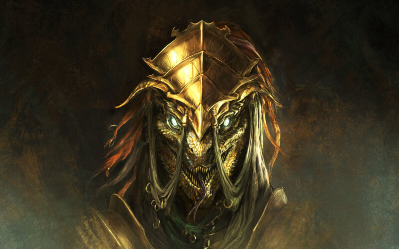 Dragon-like Creature — Gold, Dramatic